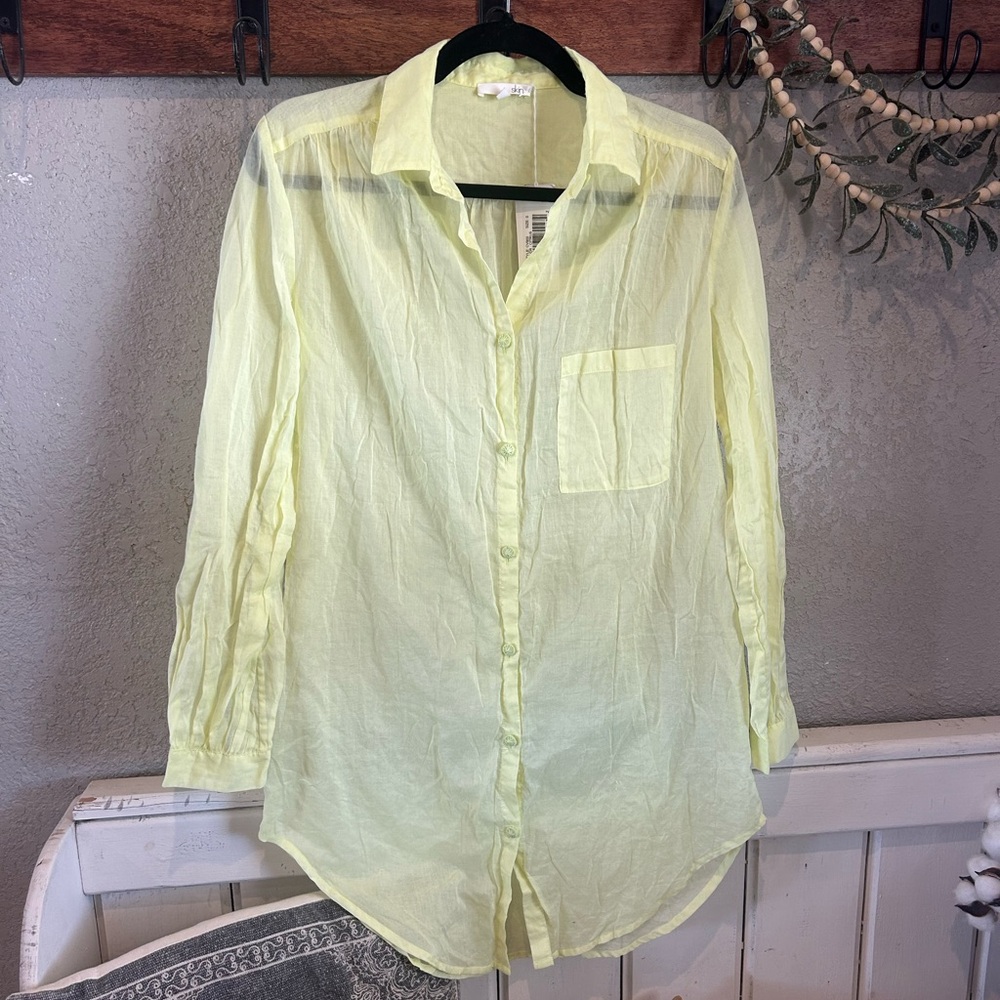 Skins Light Yellow Button-Up Shirt NWT